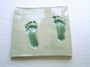 オリジナル手形足形メモリアル陶板