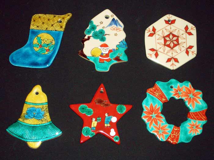 九谷焼陶器のクリスマスオーナメントBセットchristmas-ornament