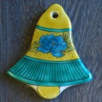 九谷焼陶器クリスマスオーナメント～吉田屋風牡丹ベル型