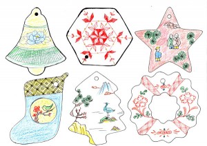 九谷焼陶器クリスマスオーナメント図案A