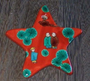 九谷焼陶器のクリスマオーナメント～唐人星型