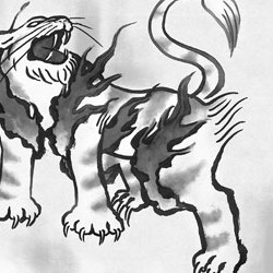 写真陶板制作例~白虎 写真陶板制作例~白虎