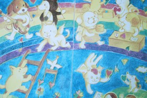 写真陶板制作例～ペットイラストメモリアル