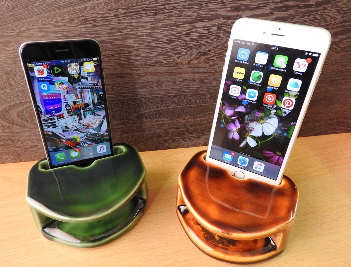 電源不要 アイフォン6専用スピーカー! トーキホーン♪陶器製!冴え